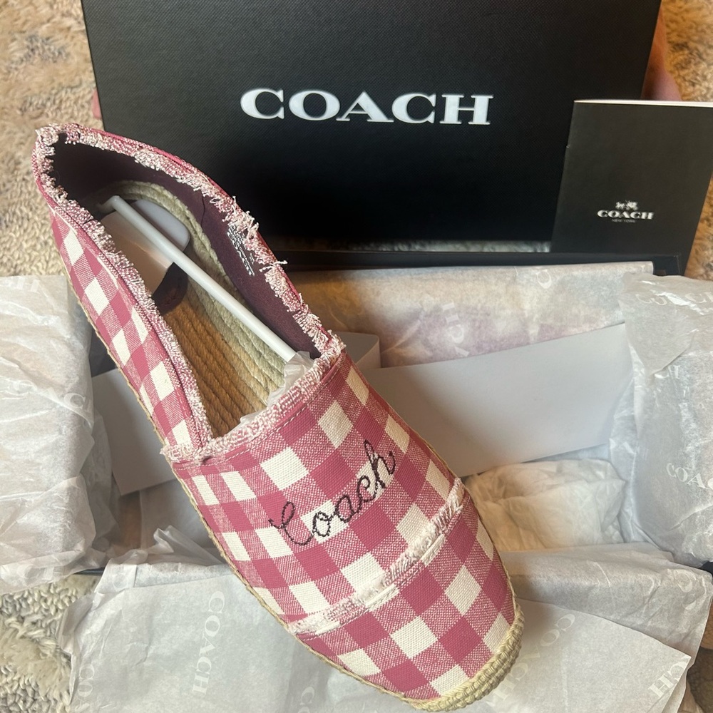 Coach Celina Gingham Espadrille Slip-Ons Women’s Size 11 Authentic BNWT & Box